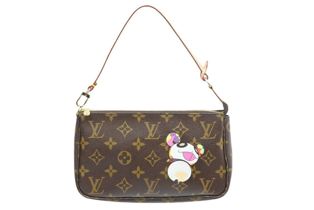 Louis Vuitton Pochette Accessoires Panda Monogram Handbag by Takashi Murakami